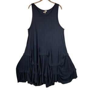 SOLD.   Comfy USA Sleeveless Layering Midi Dress Size M Black Art To Wear